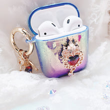Load image into Gallery viewer, Hearts AirPods (Blue) Protection Case with Detachable Bag Charm