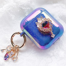 Load image into Gallery viewer, Hearts AirPods (Blue) Protection Case with Detachable Bag Charm