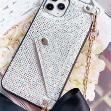 Load image into Gallery viewer, Glittery with Black Ribbon Strap Phone Cover