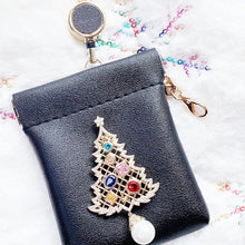 Load image into Gallery viewer, Glittery Christmas Tree Pin Pouch Set