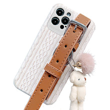 Load image into Gallery viewer, Brown Stitch Strap Phone Cover