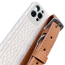 Load image into Gallery viewer, Brown Stitch Strap Phone Cover