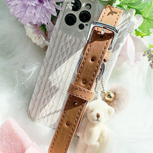 Load image into Gallery viewer, Brown Stitch Strap Phone Cover