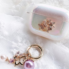Load image into Gallery viewer, Butterflies AirPods/AirPods Pro (White) Protection Case with Detachable Bag Charm
