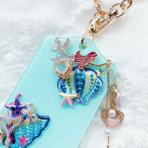 Mermaid Blue Card Holder with Chain Holder