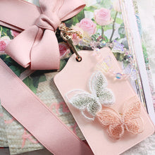 Load image into Gallery viewer, Butterflies Card Holder (Pink) with Bow Lanyard
