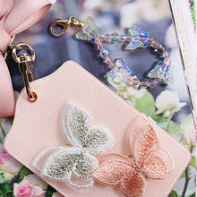 Load image into Gallery viewer, Butterflies Card Holder (Pink) with Bow Lanyard
