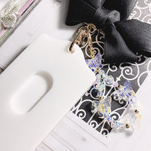 Load image into Gallery viewer, Butterflies Card Holder (White) with Bow Lanyard
