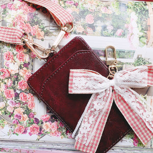 Lace Pink Bow Cardholder