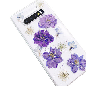 Lavender Blue Flowers Transparent Phone Cover