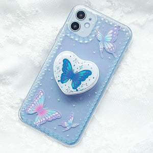 Butterfly Print Transparent Phone Cover