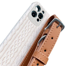Load image into Gallery viewer, Brown Stitch Strap Phone Cover
