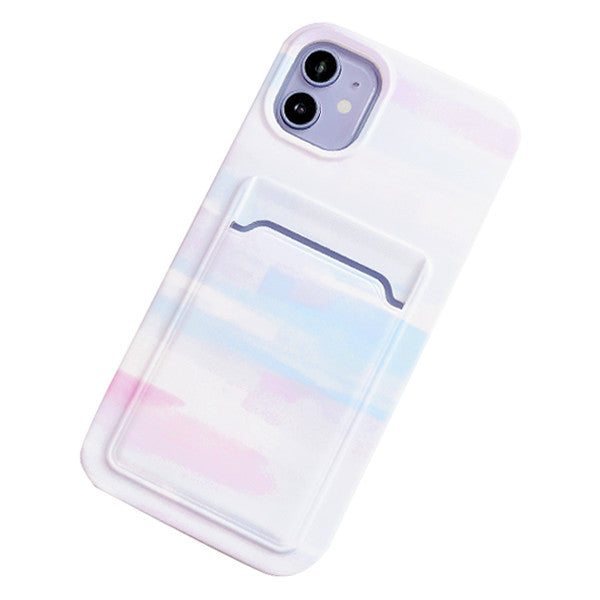 Painted Clouds Card Compartment Phone Cover