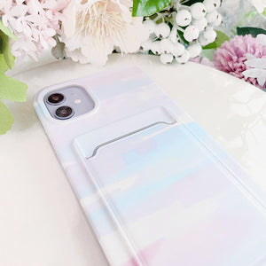 Painted Clouds Card Compartment Phone Cover